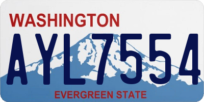 WA license plate AYL7554
