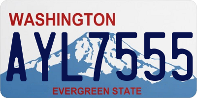 WA license plate AYL7555