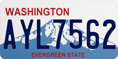 WA license plate AYL7562