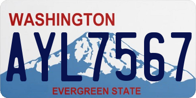 WA license plate AYL7567