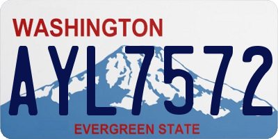 WA license plate AYL7572