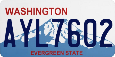 WA license plate AYL7602