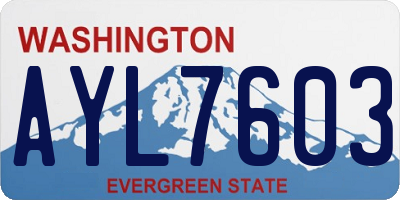 WA license plate AYL7603