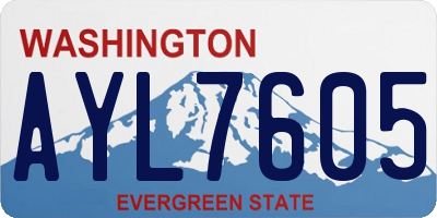 WA license plate AYL7605