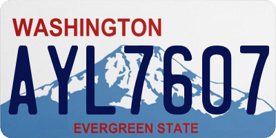 WA license plate AYL7607