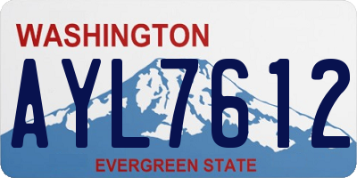 WA license plate AYL7612