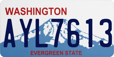 WA license plate AYL7613