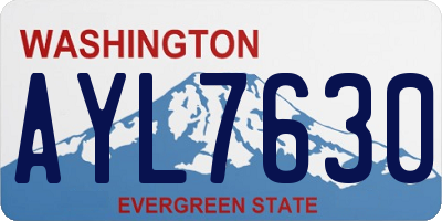 WA license plate AYL7630
