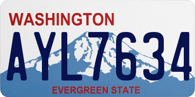 WA license plate AYL7634
