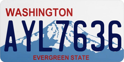 WA license plate AYL7636