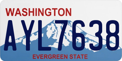 WA license plate AYL7638