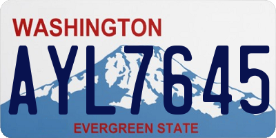 WA license plate AYL7645