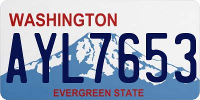 WA license plate AYL7653