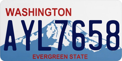 WA license plate AYL7658
