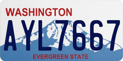 WA license plate AYL7667