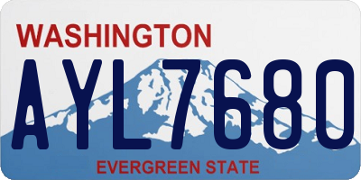 WA license plate AYL7680