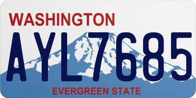WA license plate AYL7685