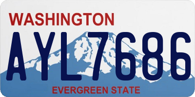 WA license plate AYL7686
