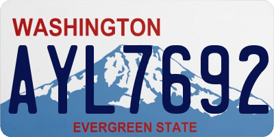 WA license plate AYL7692