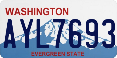 WA license plate AYL7693