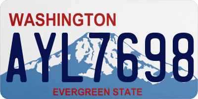 WA license plate AYL7698