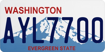 WA license plate AYL7700