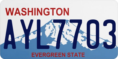 WA license plate AYL7703