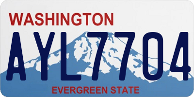 WA license plate AYL7704