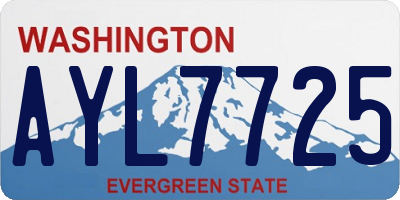 WA license plate AYL7725