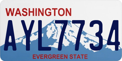 WA license plate AYL7734