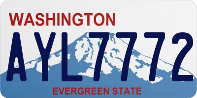 WA license plate AYL7772