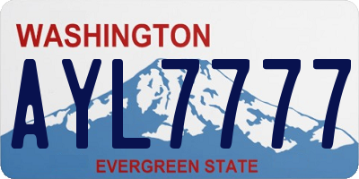 WA license plate AYL7777