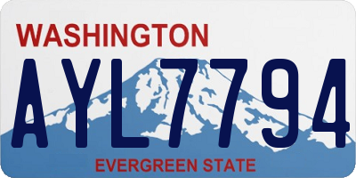 WA license plate AYL7794