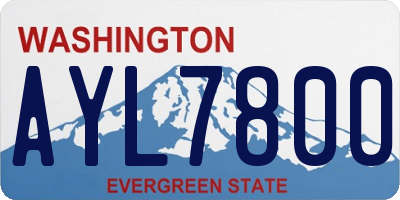 WA license plate AYL7800