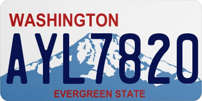 WA license plate AYL7820
