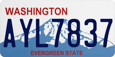 WA license plate AYL7837