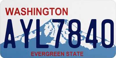 WA license plate AYL7840