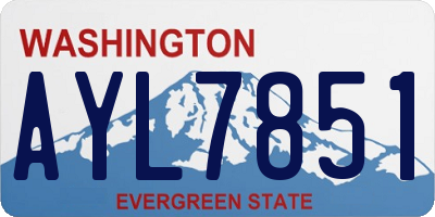 WA license plate AYL7851
