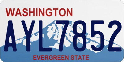 WA license plate AYL7852