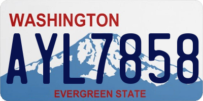 WA license plate AYL7858
