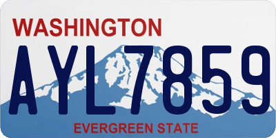 WA license plate AYL7859