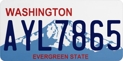 WA license plate AYL7865