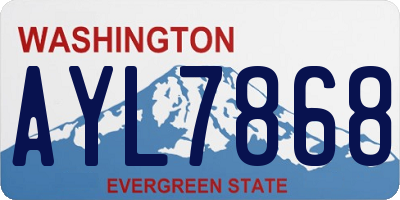 WA license plate AYL7868