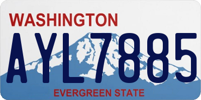 WA license plate AYL7885