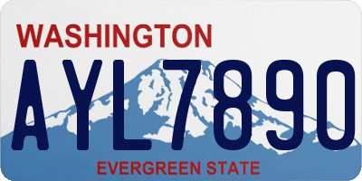 WA license plate AYL7890