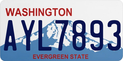 WA license plate AYL7893