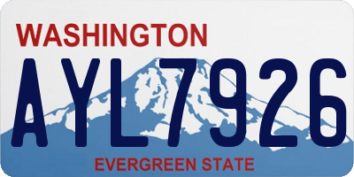 WA license plate AYL7926