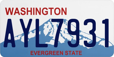 WA license plate AYL7931
