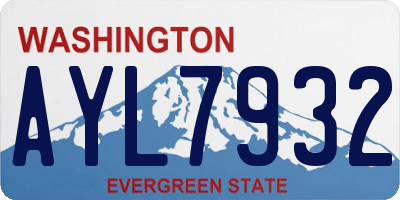 WA license plate AYL7932