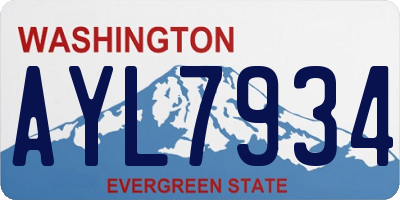 WA license plate AYL7934